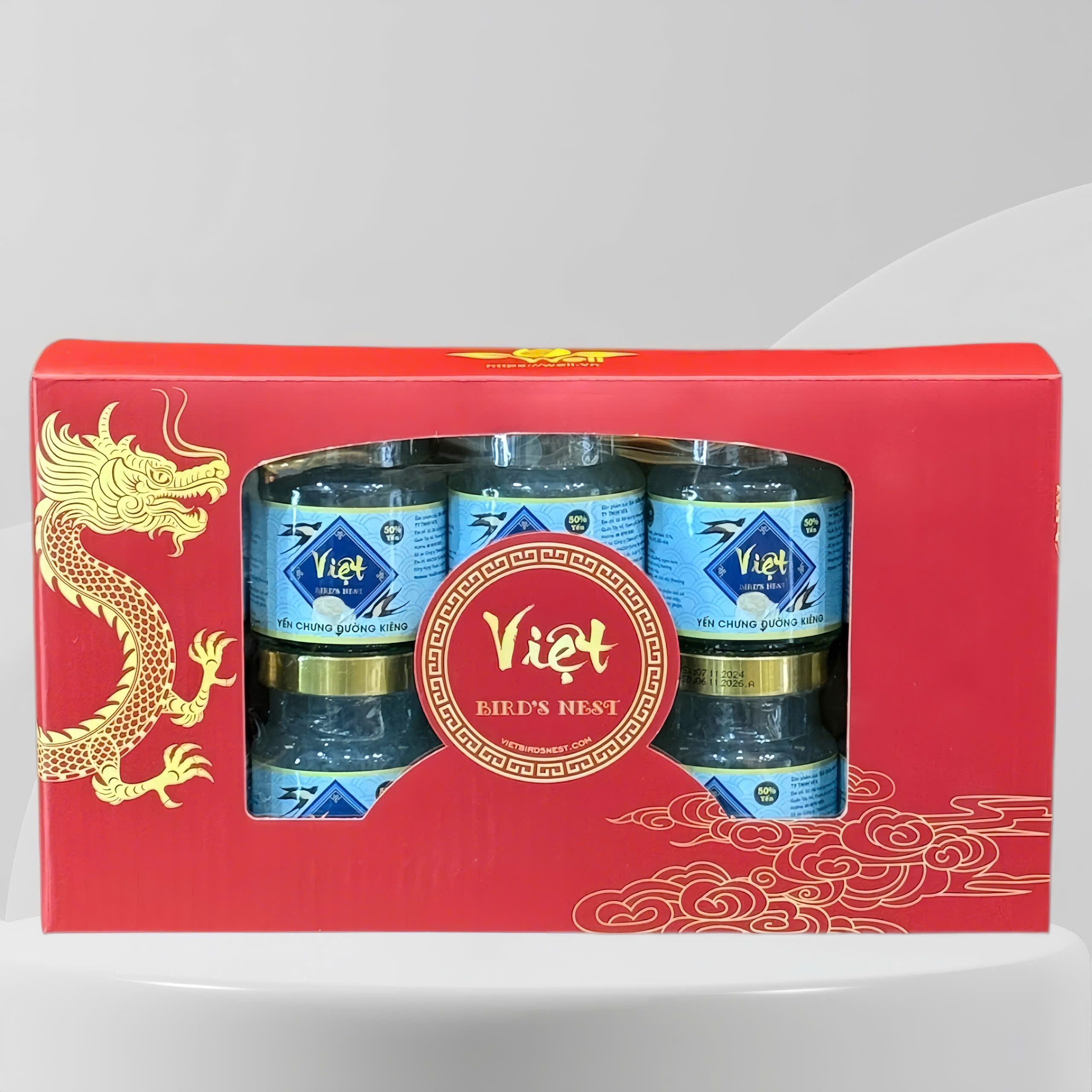 Hộp 10 hũ yến chưng đường kiêng 50% Việt Bird's Nest