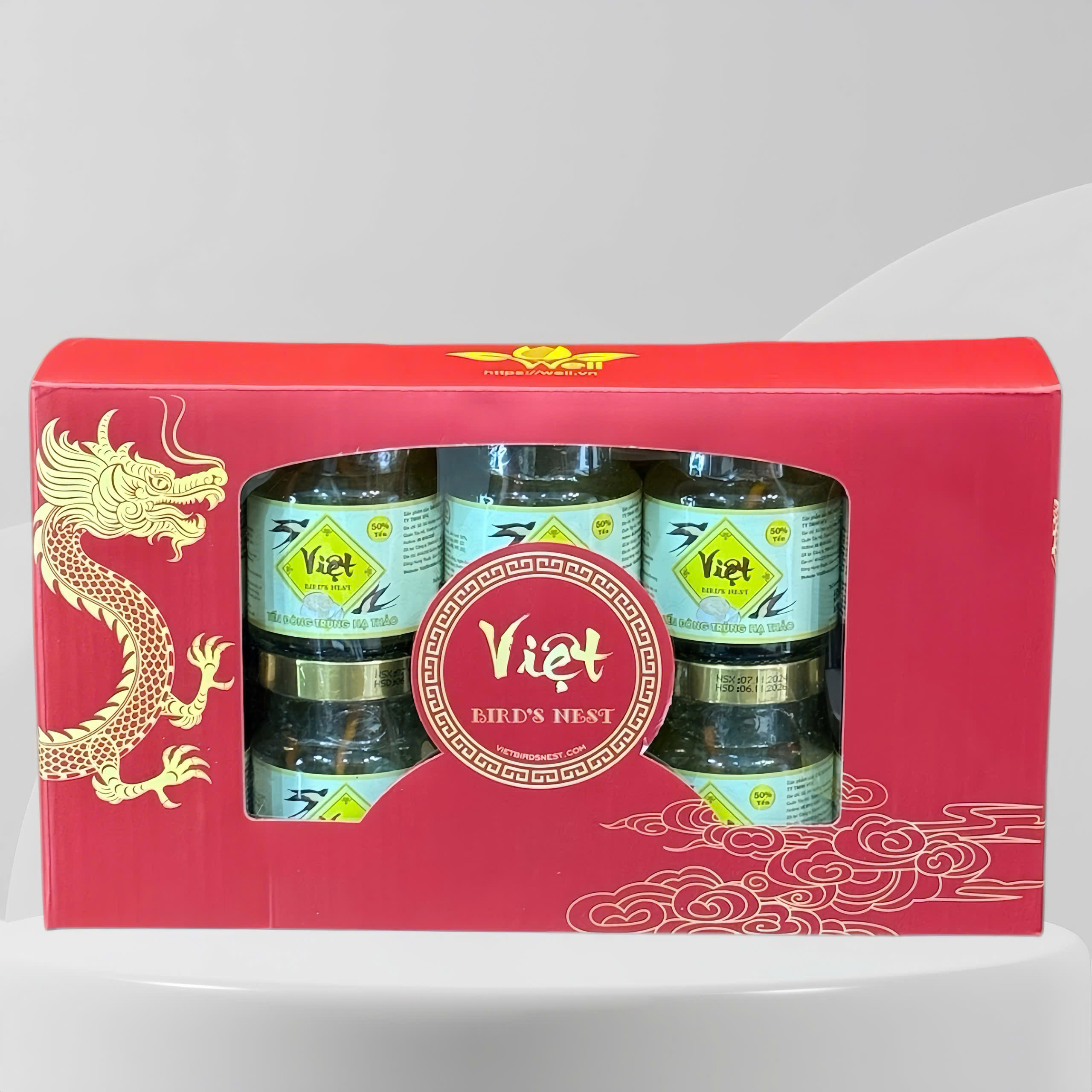 Hộp 10 hũ yến chưng Đông trùng 50% Việt Bird's Nest 